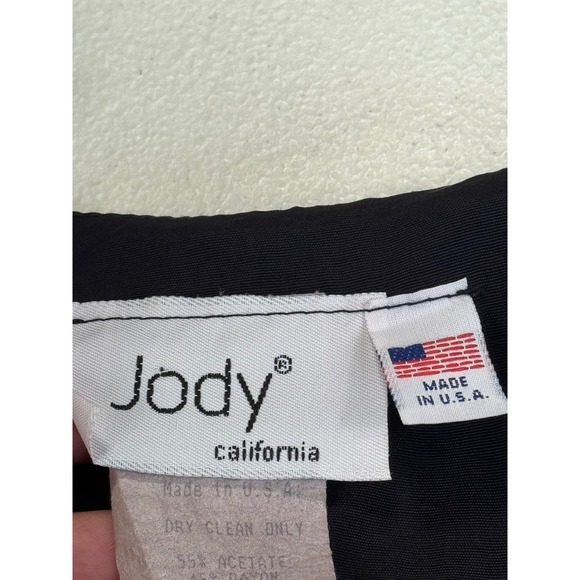 Jody California Vintage Black Dress Lace Long Sleeve Button Front Midi - Picture 9 of 12